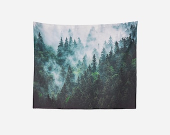 Tapiz Bosque Brumoso, Decoración de Pared con Paisaje Forestal