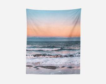 Beach Tapestry: Ocean Sunset Wall Art, Dorm Decor