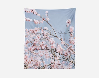 Floral Tapestry | Wall Tapestry | Wall Hanging | Cherry Blossoms | Wall Art | Backdrop | Dorm Decor | Home Decor
