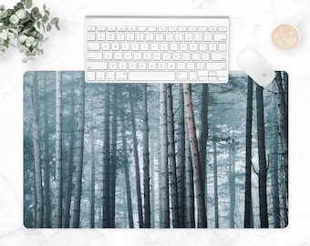 Alfombrilla de escritorio con temática de bosque: alfombrilla de ratón para juegos con temática natural