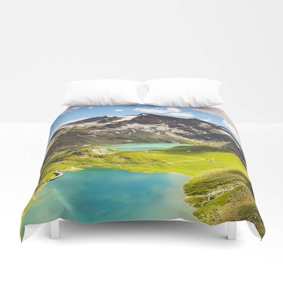 Duvet Cover Mountain Nature Trees Sky Clouds Bedding Cover Etsy