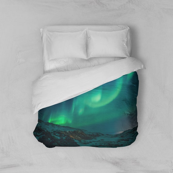 Duvet Cover Northern Lights Aurora Borealis Sky Bedding Etsy