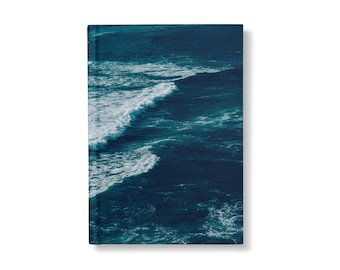 Ocean Waves Hardcover Journal: Wanderlust Notebook, Lined Pages