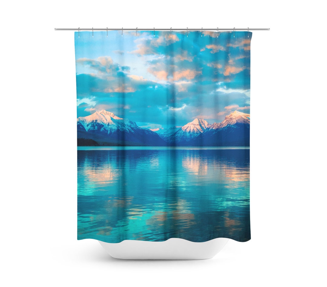 Mountain Shower Curtain, National Parks Bath Curtain, Cool Nature