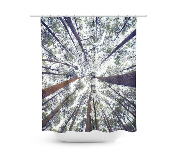 Forest Shower Curtain Trees Shower Curtain Woodland Shower Etsy