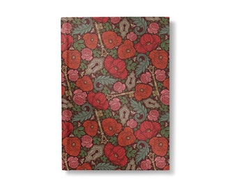 Rose Journal Garden, diario forrado de tapa dura, candado y llave, bonito cuaderno botánico de tapa dura, lindo regalo de útiles escolares para ella