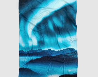 Aurora Boreal, Manta Minky para adultos, Regalo de aurora boreal, Manta de montaña, Manta súper suave acogedora, Decoración hipster, Regalo de pasión por los viajes