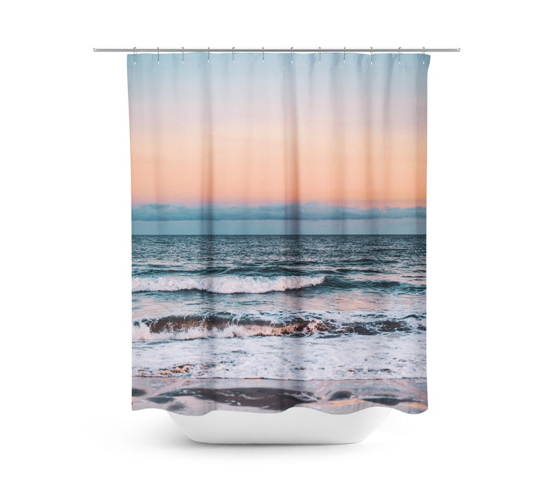 Beach Shower Curtain Modern Bath Unique Image 0