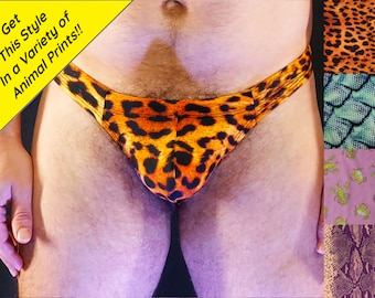 Men&#39;s Swim Thong in Animal Prints