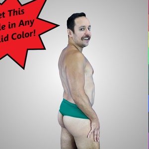 Men's Pouch and Booty Swim Thong in Solid Colors