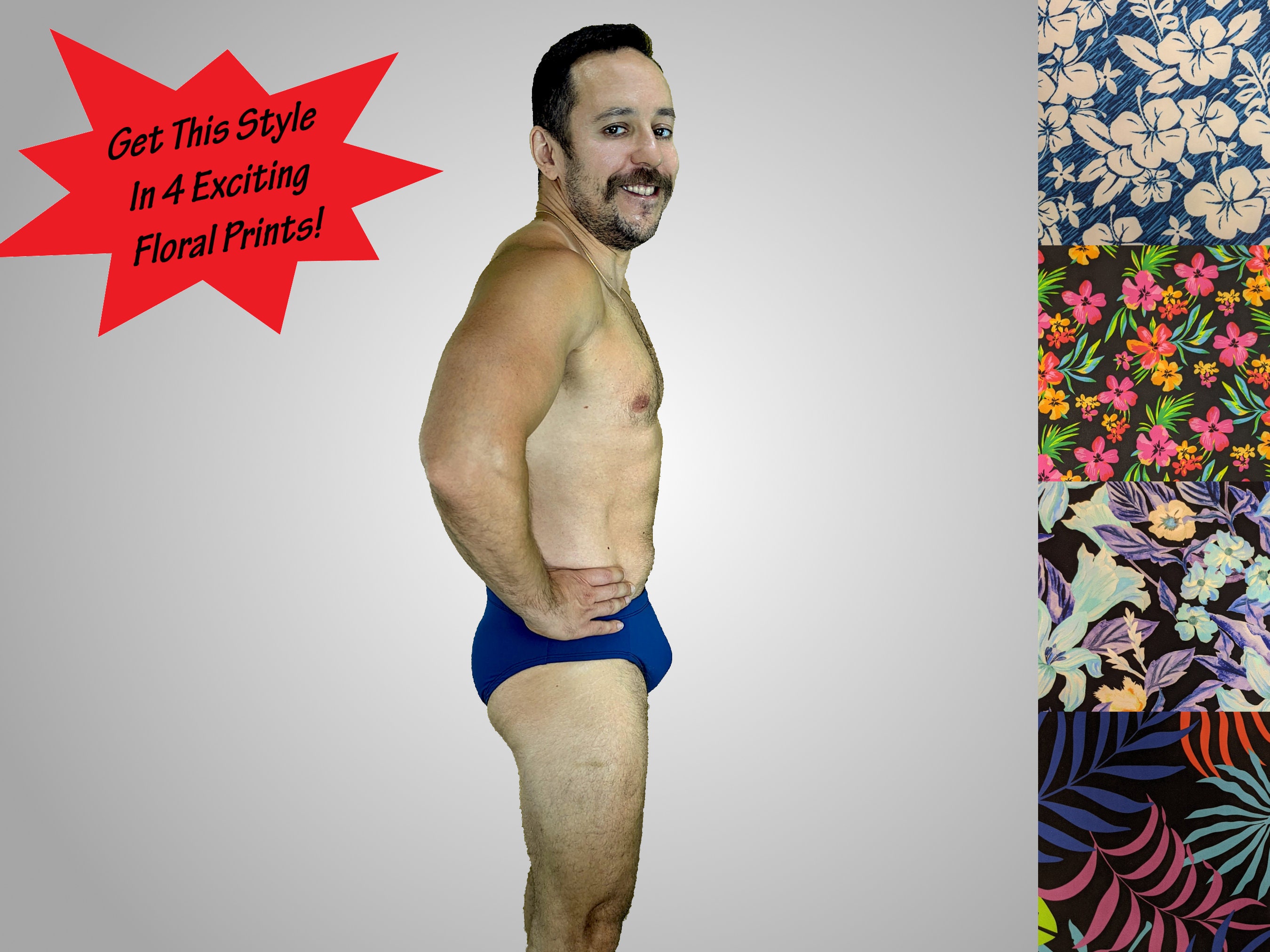 Floral mens swim briefs clearance