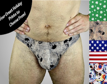 Men&#39;s Swim Thong in Holiday Prints for Men
