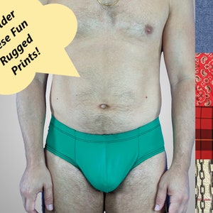 Men&#39;s Pouch and Booty Swim Thong in Rugged Prints