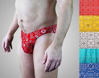 Men's Contour Bikini Swimsuit in Bandana Prints