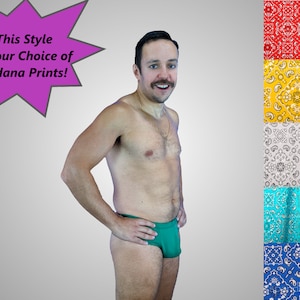 Men's Pouch Thong Swimsuit in a Bandana Prints
