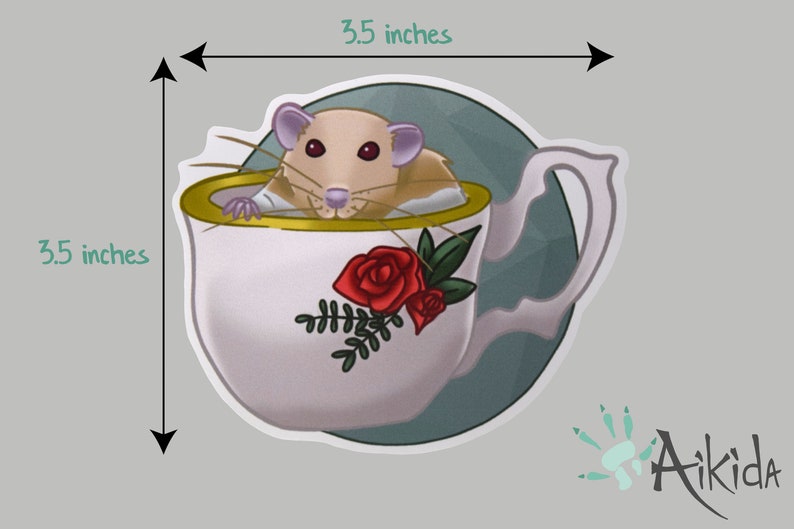 Rat Sticker, Bisca in a Tea Cup image 3