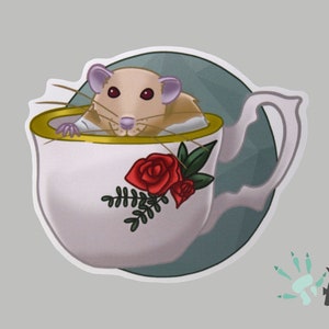 Rat Sticker, Bisca in a Tea Cup image 2