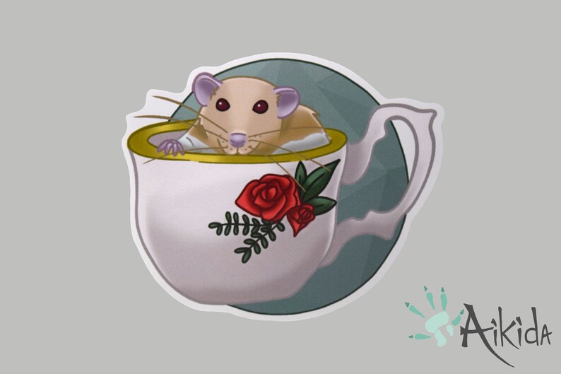 Rat Sticker, Bisca in a Tea Cup image 2