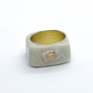 Beautiful Peach CZ concrete ring