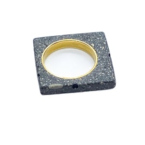 Thin Concrete minimalist ring/square ring/ cement bold statement ring