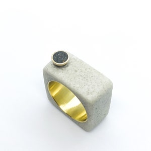 White concrete minimalist ring
