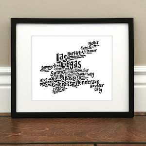 Las Vegas Metro Map Art Print - Signierter 8,5 "x 11" Druck der originalen Karte mit detaillierten Zeichnungen der Las Vegas Metro