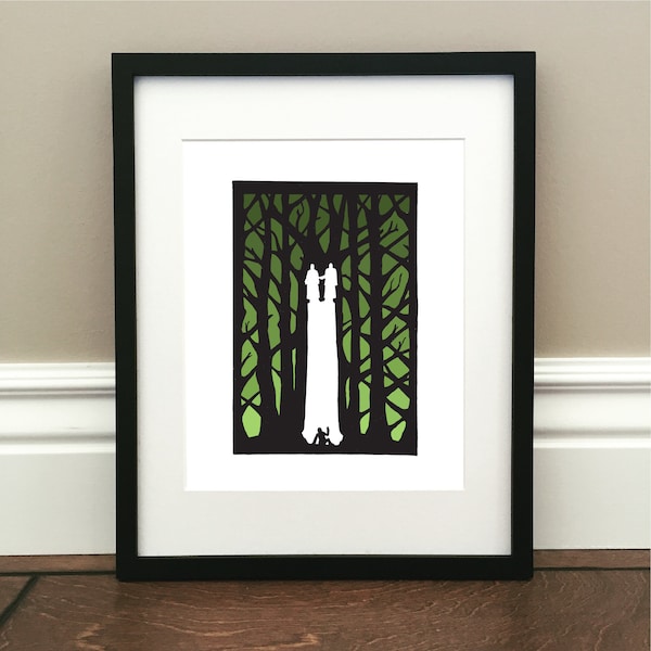Pillar of Light - Signed Print - Joseph Smith and the First Vision - 8.5" x 11" - Green Colored
