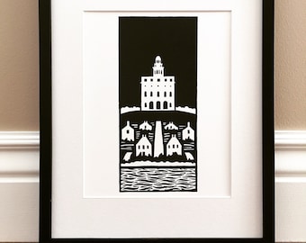 Nauvoo the Beautiful - Signed Print - Historic Nauvoo as seen from the River