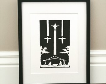 Silent Night - Signed Print - Christ&#39;s Birth in Bethlehem - 8.5&quot; x 11&quot;