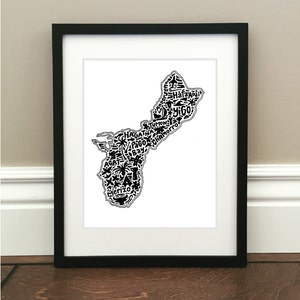 Guam Map Art Print - Signed 8.5&quot; x 11&quot; print of original hand drawn map including landmarks, culture, symbols, and cities