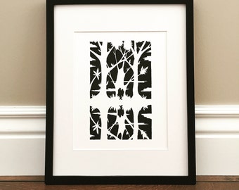 Eden - Signed Print - Adam and Eve in the Garden of Eden - 8.5&quot; x 11&quot;
