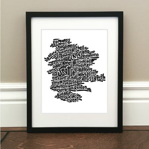 Seattle Metro Map Art Print - Signed 8.5" x 11" print of original hand drawn map intricately detailing the Seattle Metro area