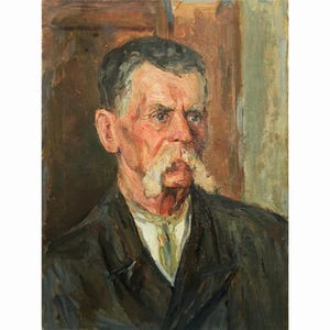 Vintage Original Oil Painting on canvas Male portrait by Ukrainian artist O.Vovk 1970s, Portrait of a man, Portrait painting, Wall art work