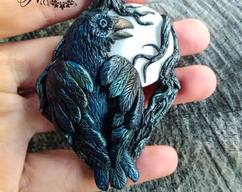 The raven, bird necklace, the raven necklace, odin raven, dark fantasy, norse gods, witch jewelry