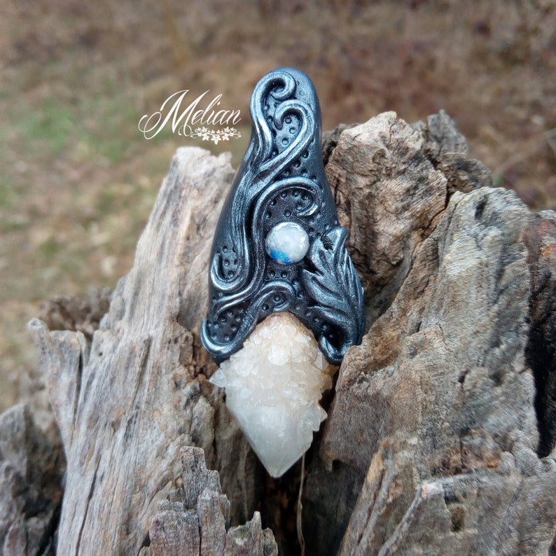 Fairy quartz pendant Nature spirit Gothic fantasy goth | Etsy
