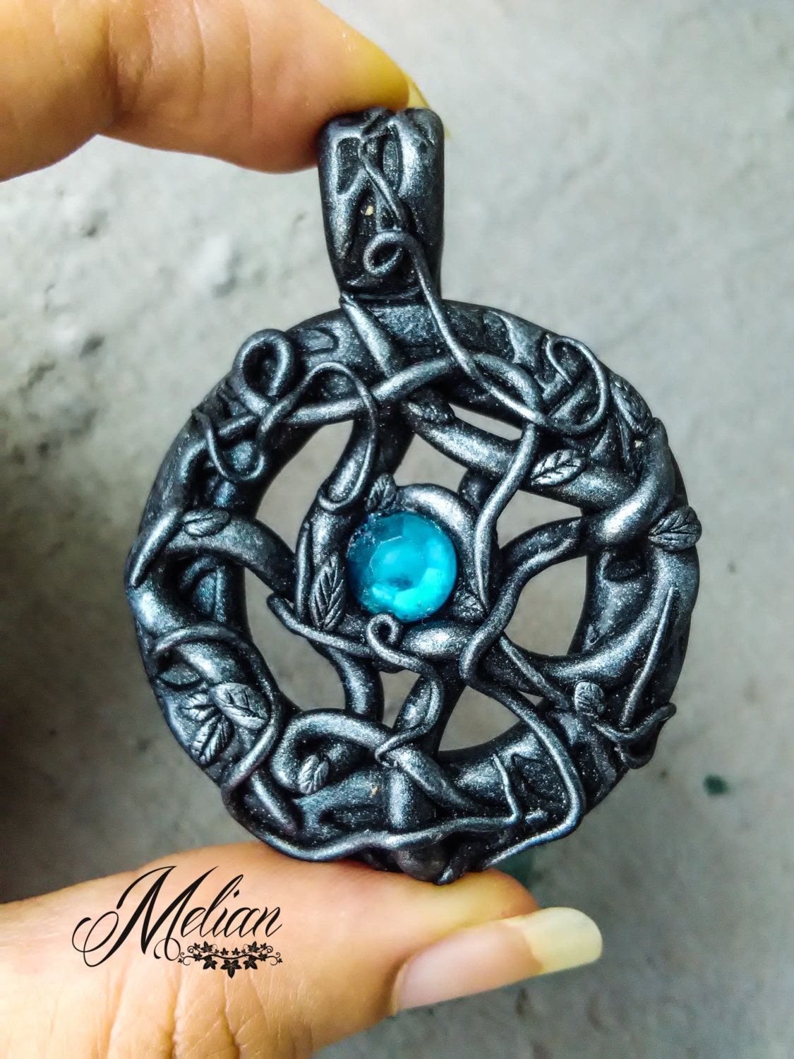 Gothic amulet fantasy pendant witch pendant dark fantasy Etsy