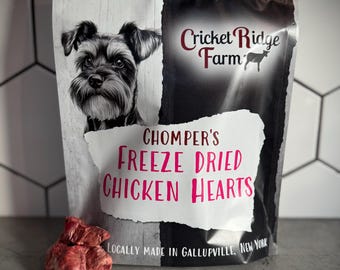 Chompers Freeze Dried Chicken Heart Dog and Cat Treats 3oz
