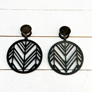 Black Wood Laser Cut Circles Plug Gauges 20g 4g, 2g, 0g, 00g, 7/16, 1/2, 9/16, 5/8, 3/4