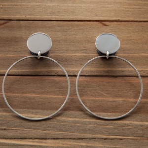 Silver Hoop 50mm Plug Gauges Earrings