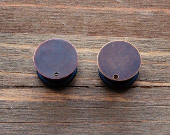 Vintage brass blank plug gauges 4g, 2g, 0g, 00g,  7/16, 1/2, 9/16, 5/8, 3/4