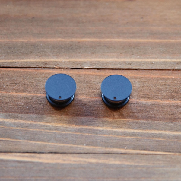 Bouchon noir calibre 4 g, 2 g, 0 g, 00 g, 7/16, 1/2, 9/16, 5/8