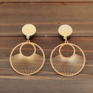 Bouchons suspendus circulaires en métal estampé doré 4 g, 2 g, 0 g, 00 g, 7/16, 1/2, 9/16, 5/8, 3/4
