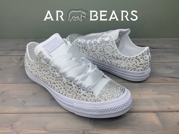 Luxus benutzerdefinierte Hochzeit Converse komplett bedeckt Luxus benutzerdefinierte Hochzeit Converse komplett bedeckt