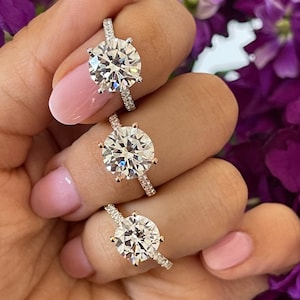 3 CT Round Cut Wedding Set, Engagement Ring , Forever One Moissanite Ring, Classic Ring, Lab Diamond Bridal Set, Platinum Engagement Ring