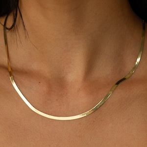 Herringbone Gold Chain , Adjustable Gold Chain , 3mm Gold Chains , Herringbone Chain , Layering Chain , Snake Necklace , Chain For Her
