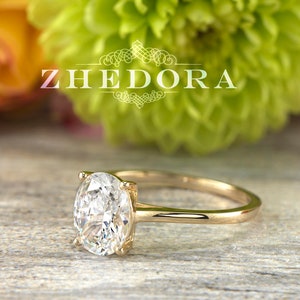 Lab Diamant Oval Ring, 1,5 CT Oval Diamantring, IGI Zertifikat Diamantring, Diamant Verlobungsring, Gold Diamant Ring, Ring für Sie