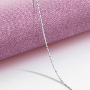 14K White Gold Box Chain Necklace, Solid White Gold Necklace, White Gold Necklace, Real White Gold Necklace, Real White Gold Chain,