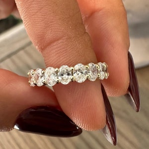 Lab Grown Oval Eternity Band , Oval Eternity Lab Grown Diamond Band , Lab Diamond Wedding Band , Gold Diamond Band , Diamond Eternity Band