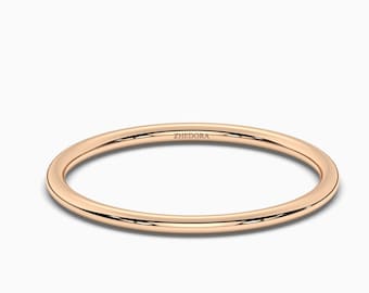 Plain Rose Gold Wedding Band, Thin Rose Gold Band, Dainty Wedding Band, Solid Gold Band, 10k, 14k or 18k Engagement Ring, Dainty Band