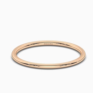 Plain Rose Gold Wedding Band, Thin Rose Gold Band, Dainty Wedding Band, Solid Gold Band, 10k, 14k or 18k Engagement Ring, Dainty Band